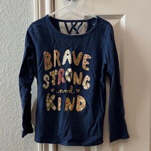 Carter's Navy Long-Sleeve Tee with Floral Lettering